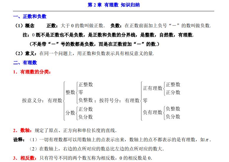 七年级上册数学苏科版知识归纳（17页）